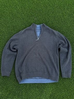 Tommy Bahama Men's Half-Zip Charcoal Gray Sweater